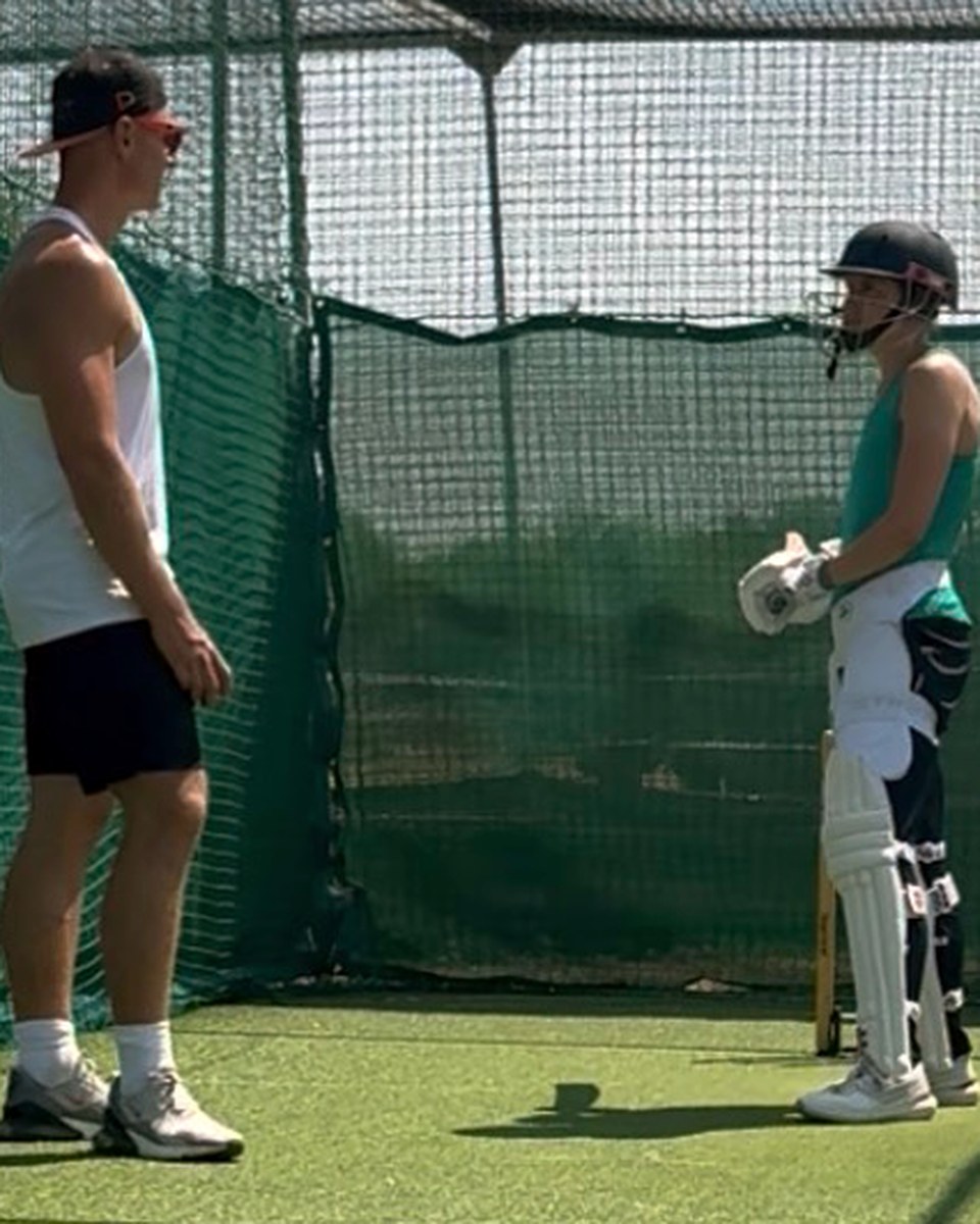 Cricket coaching session, technique and skill development